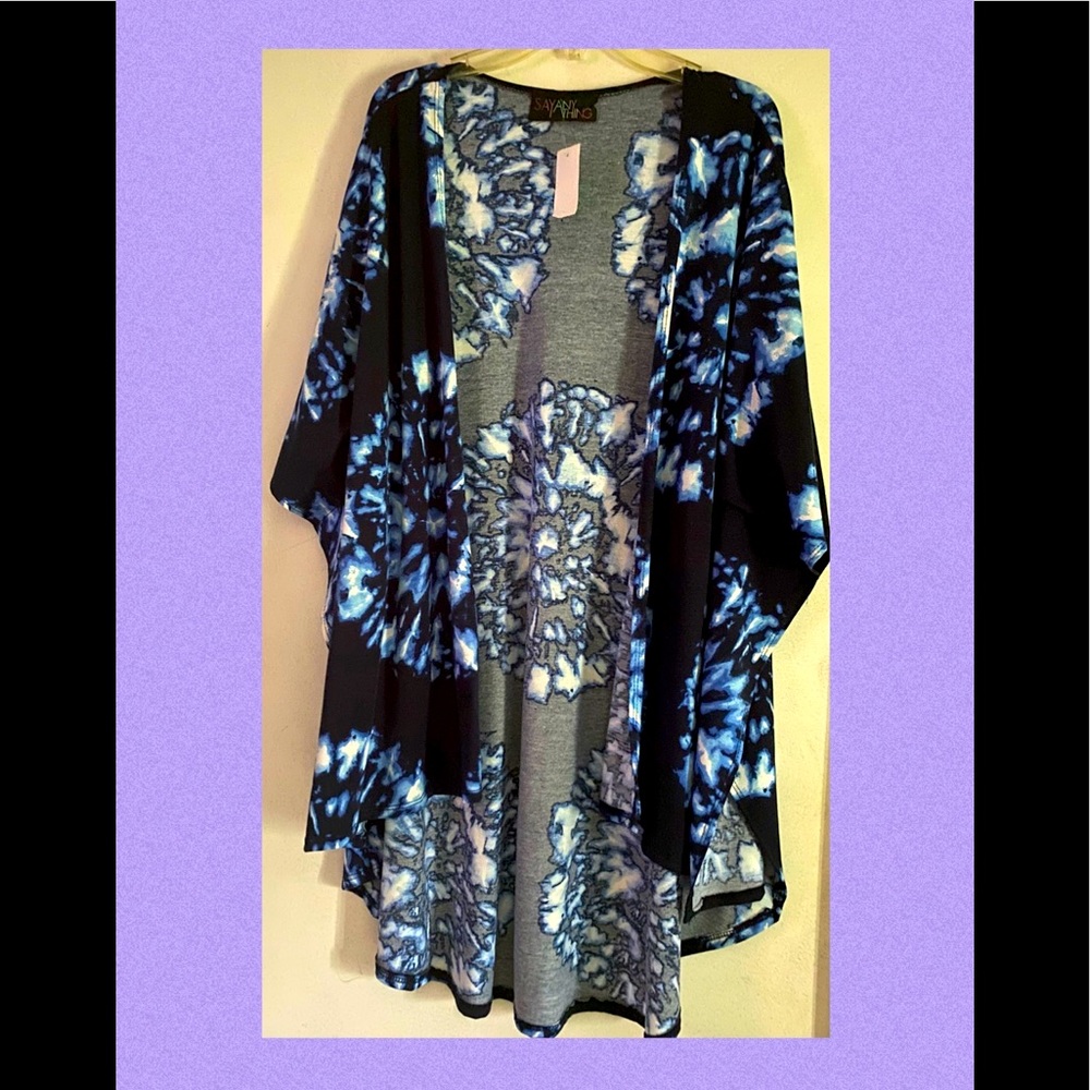 NWT SAY ANYTHING Retro Tye Dye Cape